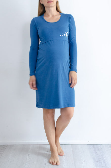 Spalna srajca za nosečnost in dojenje - kratek rokav - roza