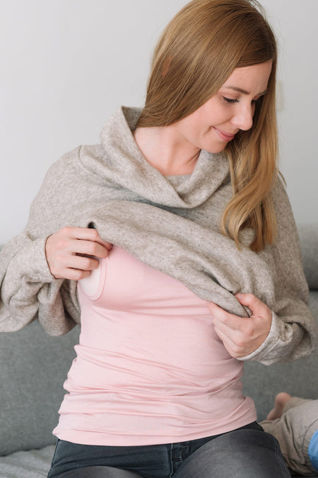 Tunika za dojenje in nosečnost - roza srčki