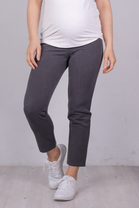 Nosečniške kratke hlače - jeans s črto