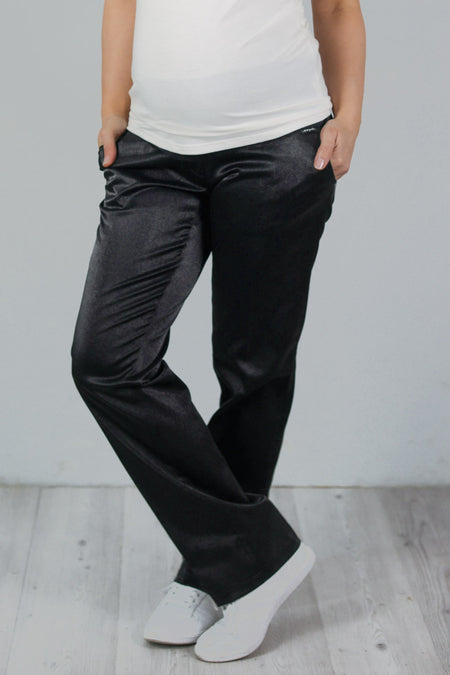 Nosečniško jeans krilo z razporkom - antracit - 36