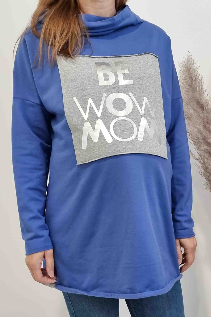 Pulover s kapuco oversize - termo - moder