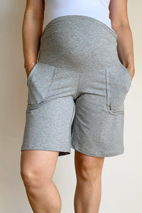 Nosečniška trenirka z žepi - bermuda