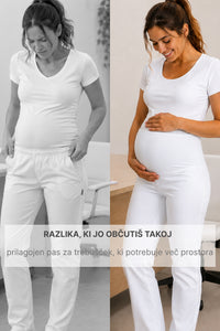 Bele nosečniške hlače