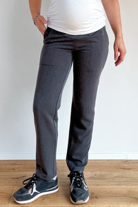 Nosečniške elegantne hlače - raven kroj - antracit