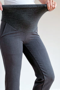 Nosečniške elegantne hlače - raven kroj - antracit