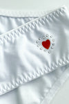 Nosečniške spodnje hlačke - bele s srčkom