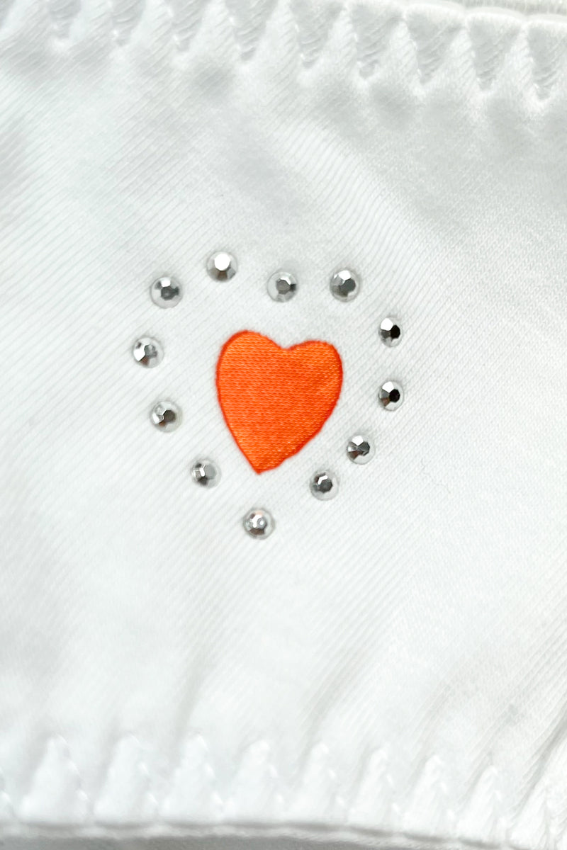 Nosečniške spodnje hlačke - bele s srčkom