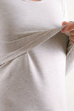 Majica za dojenje - dolg rokav -  melirano krem