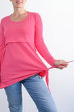 Majica za dojenje in nosečnost - z vozličkom - ciklam