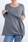 Majica za dojenje in nosečnost - z vozličkom - siva