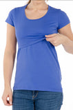 Majica za dojenje - kratek rokav - royal modra