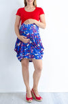 Obleka za dojenje in nosečnost - pisano rdeča