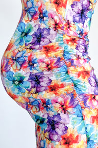 Nosečniška obleka s potiskom rožic