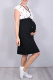 Obleka za nosečnost in dojenje - na preklop - črno bela