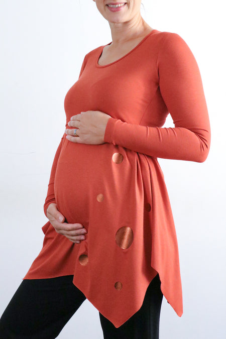 Obleka za nosečnost in dojenje - vijola trikotniki
