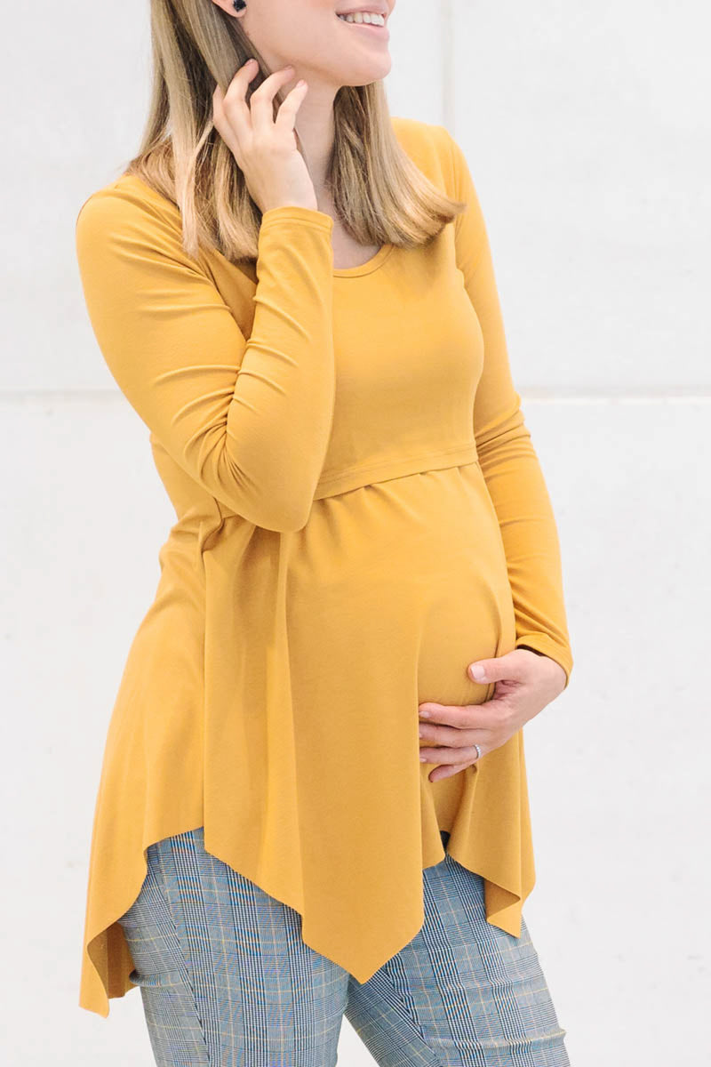 Tunika za dojenje in nosečnost - rumena