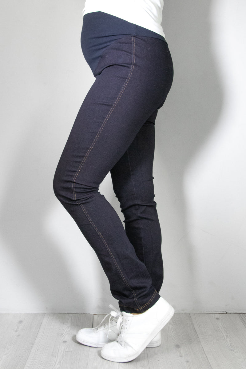 Nosečniške hlače - jeans - indigo modre