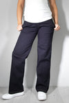Jeans nosečniške hlače - ravne z žepi - indigo modre