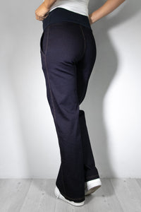 Jeans nosečniške hlače - ravne z žepi - indigo modre