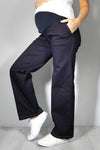 Jeans nosečniške hlače - ravne z žepi - indigo modre