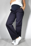 Jeans nosečniške hlače - ravne z žepi - indigo modre
