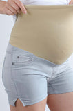 Nosečniške kratke hlače - jeans - svetlo sive