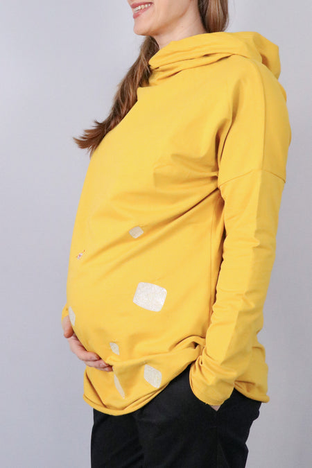 Majica za dojenje in nosečnost - z vozličkom - črna