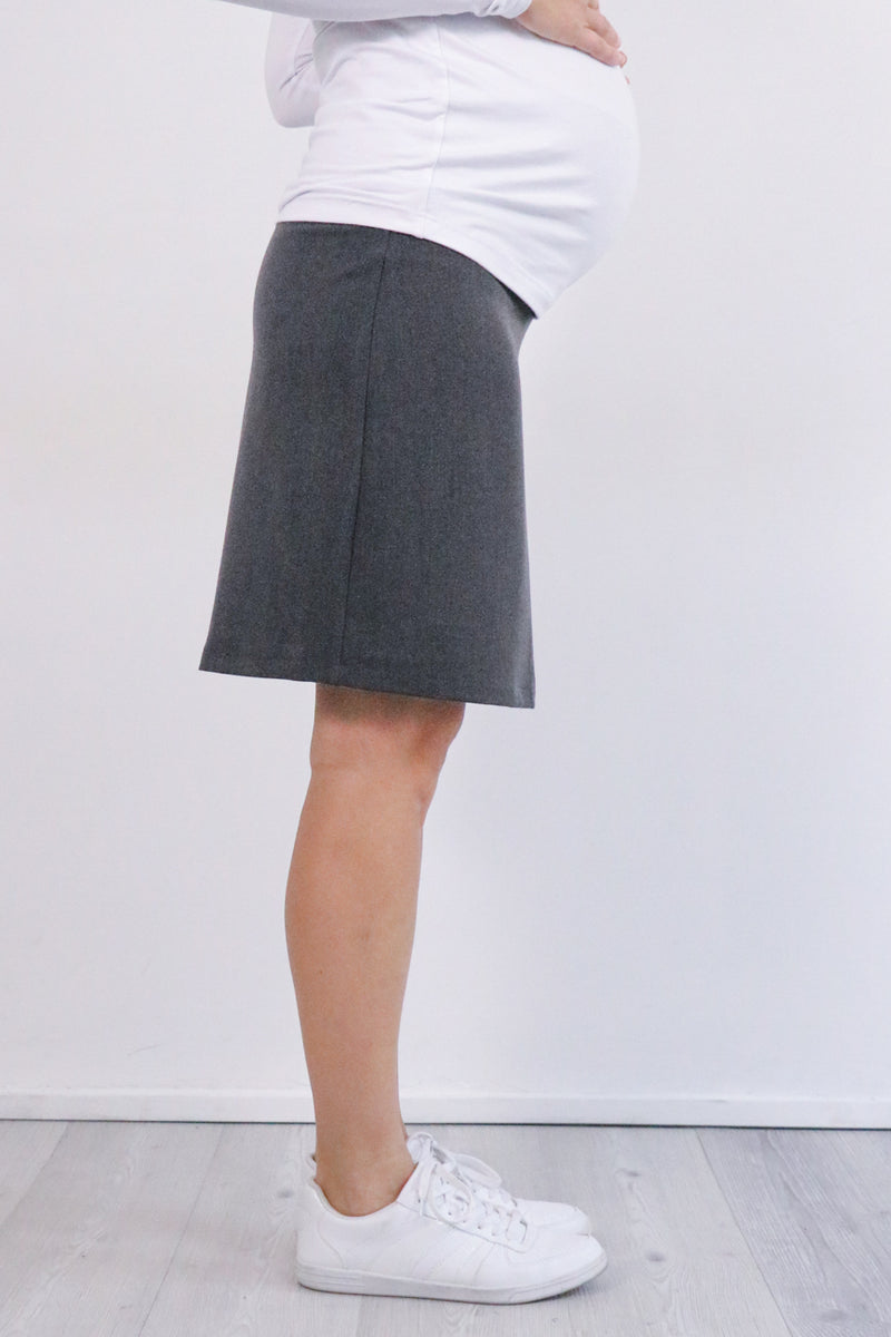 Nosečniško elegantno krilo - temno sivo