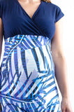 Obleka za nosečnost in dojenje - pisano modra