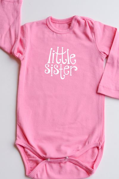 Otroški bodi z napisom "little sister"