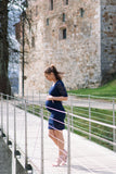 Nosečniška obleka Elise - temno modra