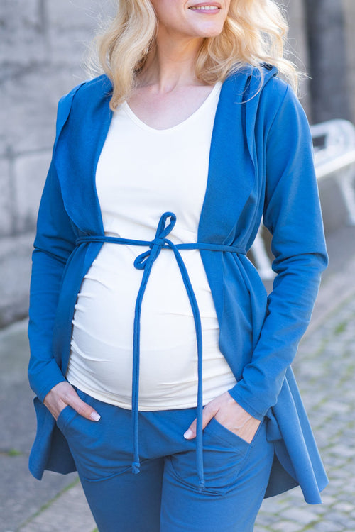 Jopa s kapuco - tudi za nosečnost - modra