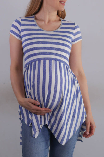Tunika za dojenje in nosečnost - črtasta