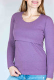 Majica za dojenje - dolg rokav -  melirano vijolična - 38
