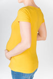 Nosečniška majica - basic - kratek rokav - rumena