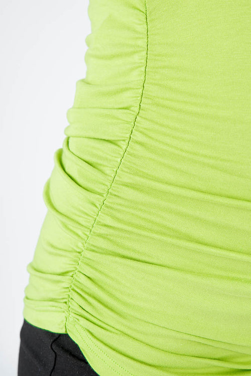 Nosečniška majica nabrana ob strani - kratek rokav - zelena