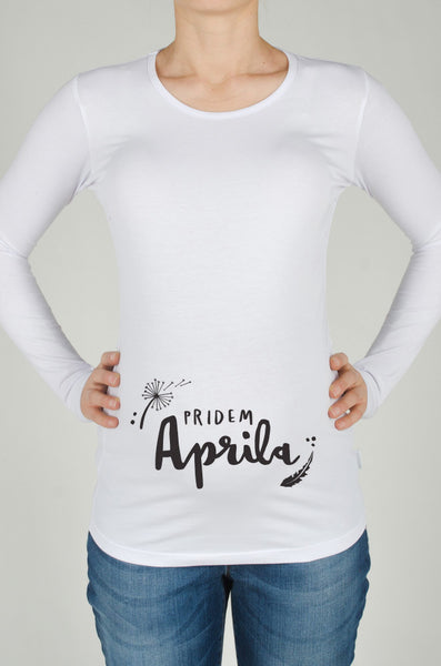 nosecniska-majica-pridem-aprila-bela-popek