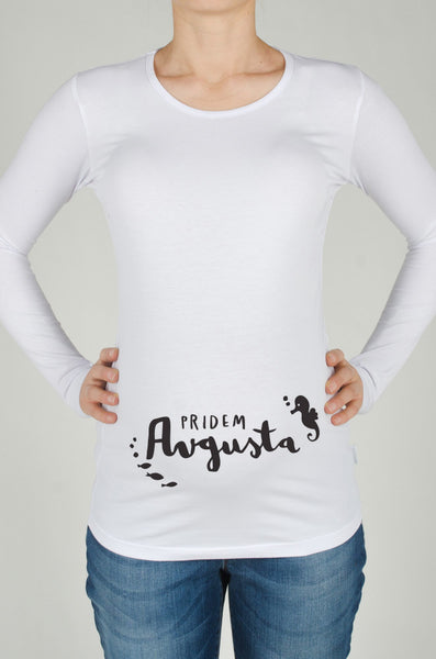 nosecniska-majica-pridem-avgusta-bela-popek