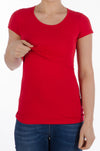 Majica za dojenje - kratek rokav - rdeča