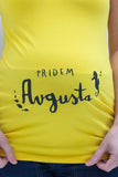 Nosečniška majica pridem avgusta - rumena -36