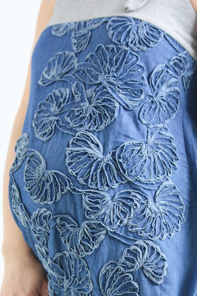 Nosečniška obleka z naramnicami - jeans - 42/44