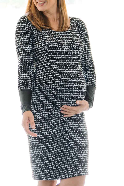 Nosečniška obleka - Pepita black
