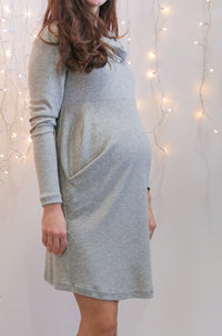 Nosečniška obleka z žepki- zlata