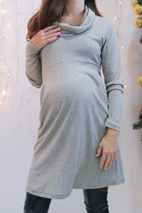 Nosečniška obleka z žepki- zlata