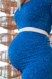 Nosečniška obleka  Elise - modra