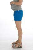 Nosečniške kratke hlače z gubicami - modre