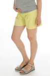 Nosečniške kratke hlače z gubicami - rumene