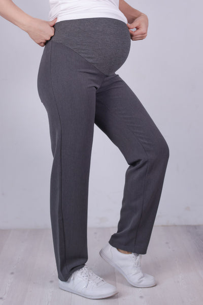Nosečniške elegantne hlače - širok kroj - antracit