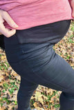 Nosečniške hlače jeans - slimfit - črne