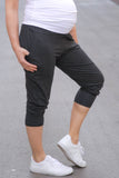 Nosečniške hlače z žepi - jersey - antracit